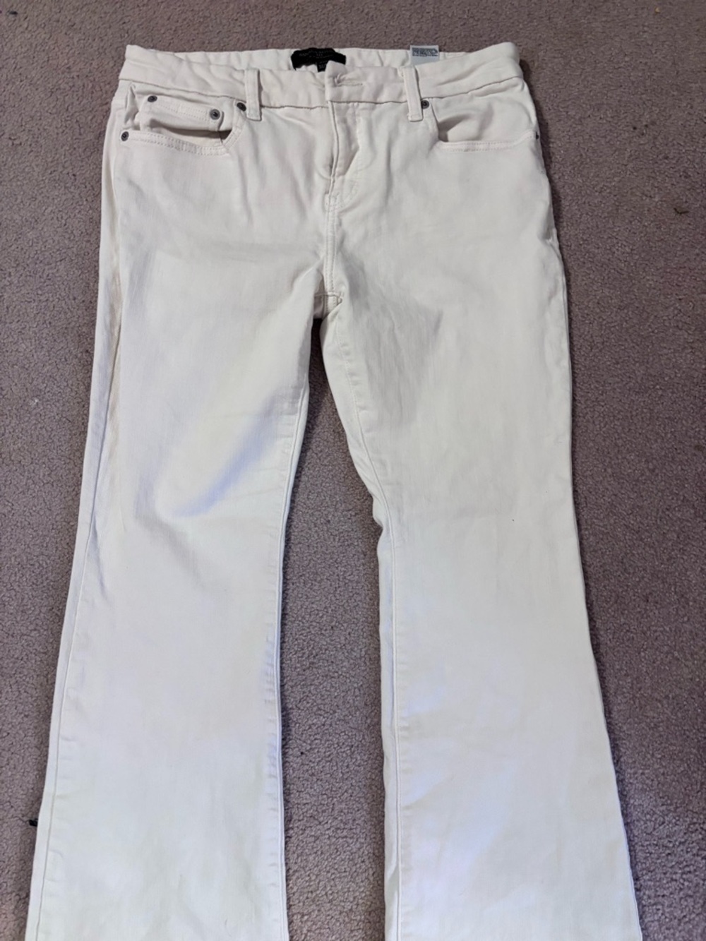 Banana Republic White Low-Rise Bootcut Pants